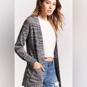 Forever 21 Black and White Knit Cardigan